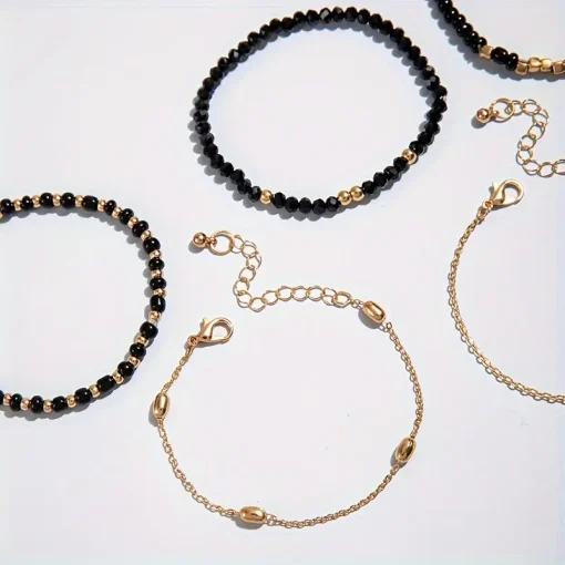 Set vrachionon mavro kai xryso me matia kai minimalistiko design