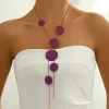 mov necklace me diskous gia stilato kai modern look