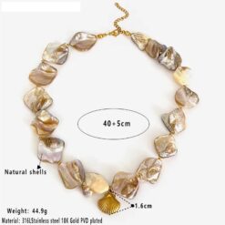 Κολιέ από Φυσικά Κοχύλια με Επιχρύσωση 18Κ - Boho & Θαλασσινό Στυλ