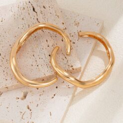 Σετ Βραχιόλια Bangle με Κυματιστό Σχέδιο σε χρυσό
