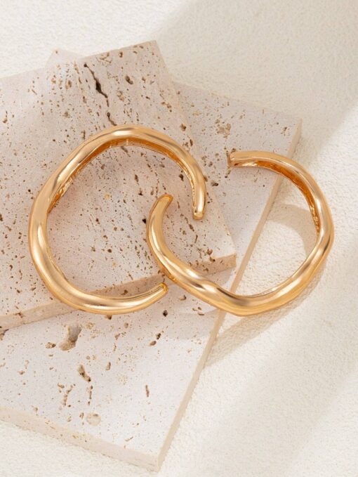 Σετ Βραχιόλια Bangle με Κυματιστό Σχέδιο σε χρυσό