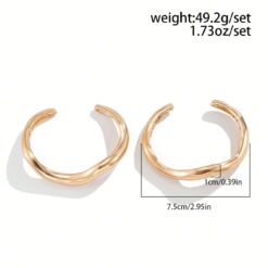 Σετ Βραχιόλια Bangle με Κυματιστό Σχέδιο σε χρυσό