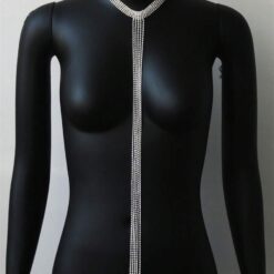 Στρας Τσόκερ με Μακριές Αλυσίδες & Body Chain - Γυναικείο Λαμπερό Κόσμημα