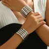 Σετ 2 Μεταλλικά Βραχιόλια Μανσέτες (Cuff) σε Ασημί Τόνο | Φαρδιά, Μοντέρνα Βραχιόλια Χειροπέδες
