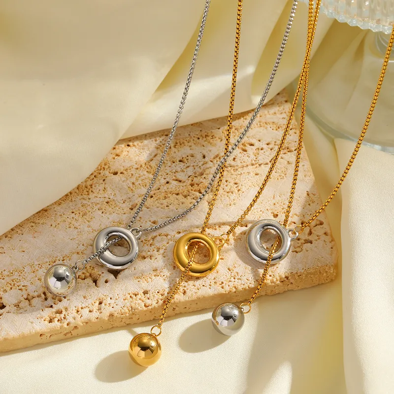 Δίχρωμο Κολιέ Τύπου Lariat από Ανοξείδωτο Ατσάλι