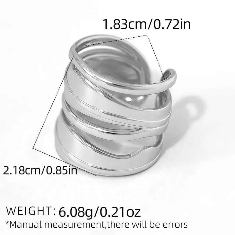 Ανοιχτό Δαχτυλίδι από Ανοξείδωτο Ατσάλι 304 με 18Κ PVD Επιχρύσωση
