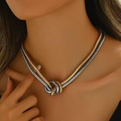 Κολιέ με Κόμπο και Δυο Χρώματα-Choker