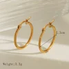 Πολυτελή Μικροί Χρυσοί Κρίκοι (Hoops) 2.3cm - 304 Ανοξείδωτο Ατσάλι, 18Κ Επιχρύσωση
