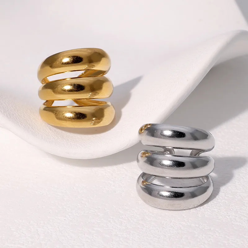 Δαχτυλίδι Ανοξείδωτο Ατσάλι 304 με Επίστρωση PVD σε Χρυσό ή Ασημί