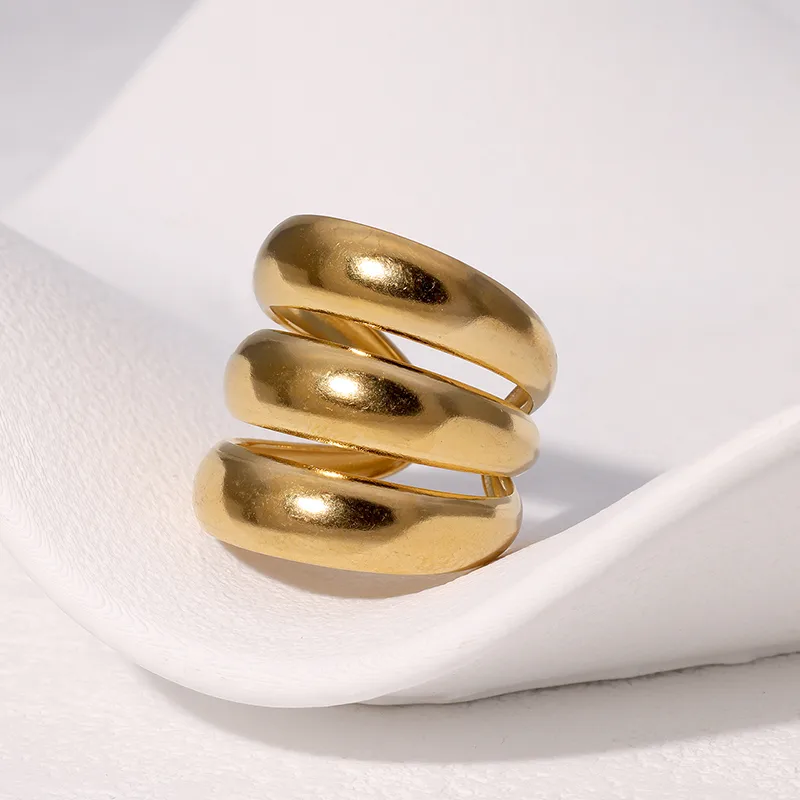 Δαχτυλίδι Ανοξείδωτο Ατσάλι 304 με Επίστρωση PVD σε Χρυσό ή Ασημί