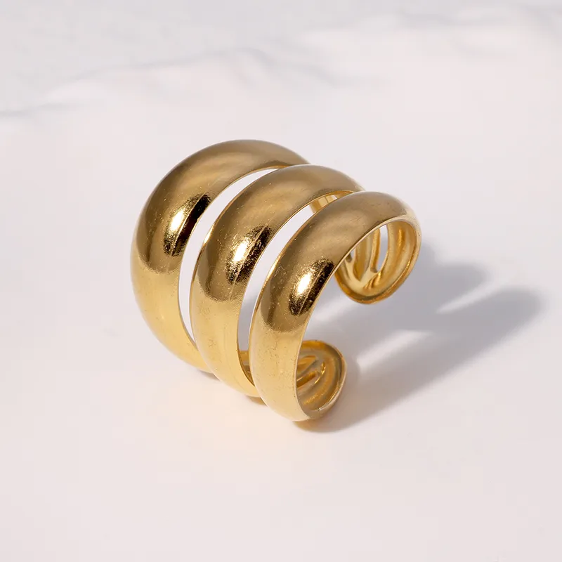 Δαχτυλίδι Ανοξείδωτο Ατσάλι 304 με Επίστρωση PVD σε Χρυσό ή Ασημί