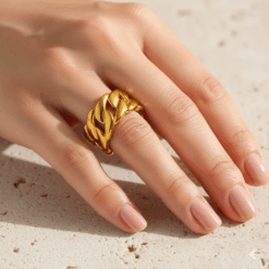 Ρυθμιζόμενο Δαχτυλίδι Αλυσίδα (Chain Ring) - 18Κ Επιχρυσωμένο 304 Ανοξείδωτο Ατσάλι