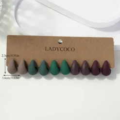 Σετ 5 Ζευγάρια Σκουλαρίκια Σταγόνα | Ματ Γήινα Χρώματα