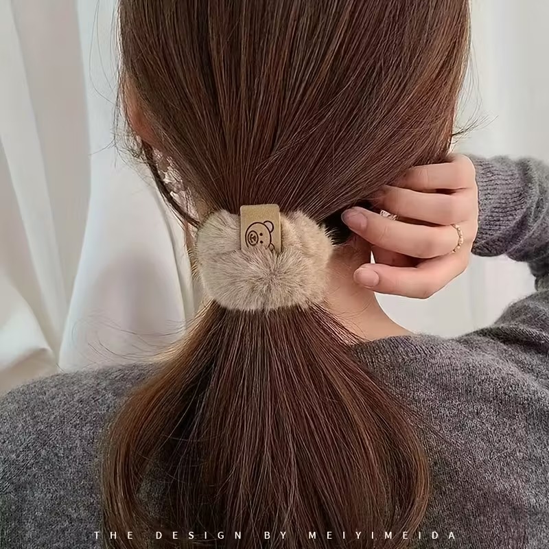 Βελούδινο Scrunchies Μαλλιών με Γούνινη Υφή - Cute & Cozy Scrunchie