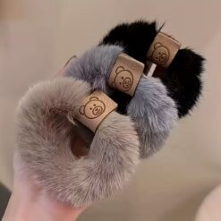 Βελούδινο Scrunchies Μαλλιών με Γούνινη Υφή - Cute & Cozy Scrunchie
