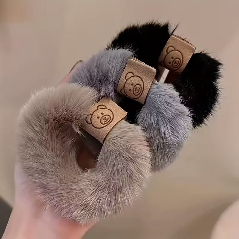Βελούδινο Scrunchies Μαλλιών με Γούνινη Υφή - Cute & Cozy Scrunchie