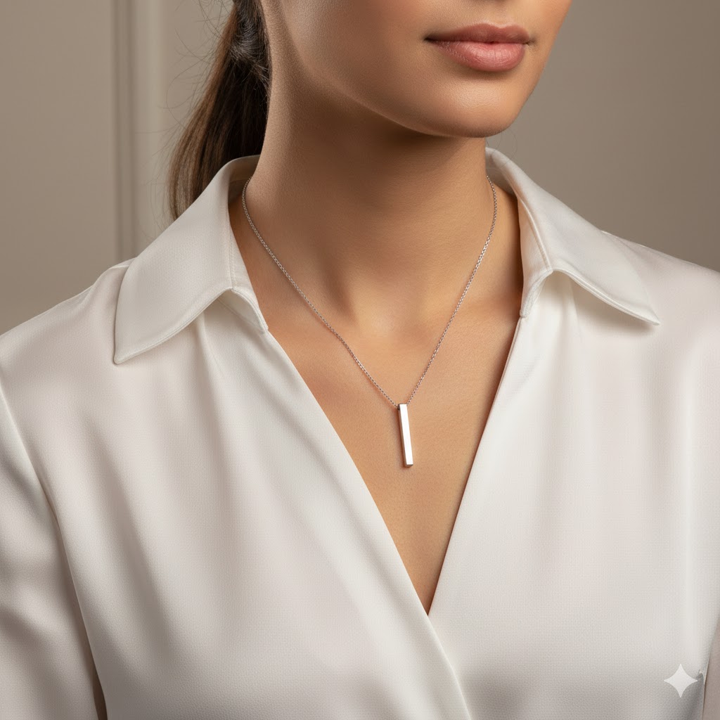 Κολιέ Μπάρα (Bar Necklace) από Ανοξείδωτο Ατσάλι σε 4 Χρώματα: Χρυσό, Ροζ Χρυσό, Ασημί & Μαύρο