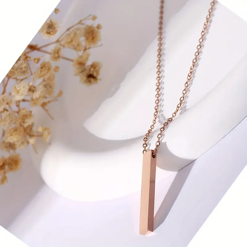 Κολιέ Μπάρα (Bar Necklace) από Ανοξείδωτο Ατσάλι σε 4 Χρώματα: Χρυσό, Ροζ Χρυσό, Ασημί & Μαύρο