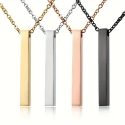 Κολιέ Μπάρα (Bar Necklace) από Ανοξείδωτο Ατσάλι σε 4 Χρώματα: Χρυσό, Ροζ Χρυσό, Ασημί & Μαύρο