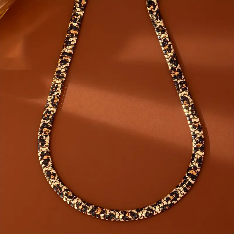 Κολιέ Φίδι Χρυσό με Animal Print / Λεοπάρ | Snake Chain Chunky Choker | Μοντέρνο και Statement