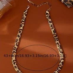 Κολιέ Φίδι Χρυσό με Animal Print / Λεοπάρ | Snake Chain Chunky Choker | Μοντέρνο και Statement