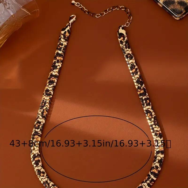 Κολιέ Φίδι Χρυσό με Animal Print / Λεοπάρ | Snake Chain Chunky Choker | Μοντέρνο και Statement