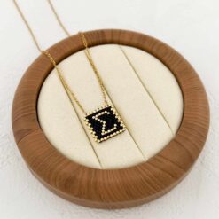 Κολιέ με Αρχικό Γράμμα Σ – Χειροποίητο με Επιχρύσωση