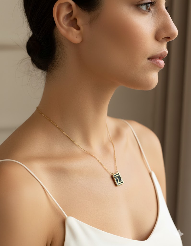 Κολιέ με Αρχικό Γράμμα Σ – Χειροποίητο με Επιχρύσωση