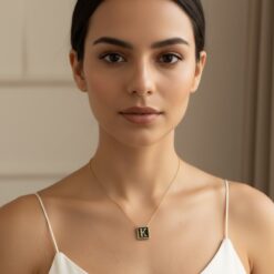 Κολιέ με Αρχικό Γράμμα K – Χειροποίητο με Επιχρύσωση