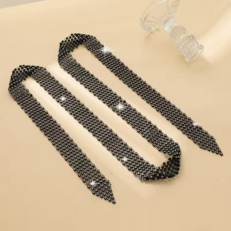 Εντυπωσιακό Κολιέ-Γραβάτα Choker με Strass | Bling Tie Statement Αξεσουάρ