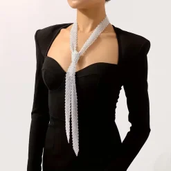 Εντυπωσιακό Κολιέ-Γραβάτα Choker με Strass | Bling Tie Statement Αξεσουάρ