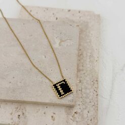 Κολιέ με Αρχικό Γράμμα Γ– Χειροποίητο με Επιχρύσωση