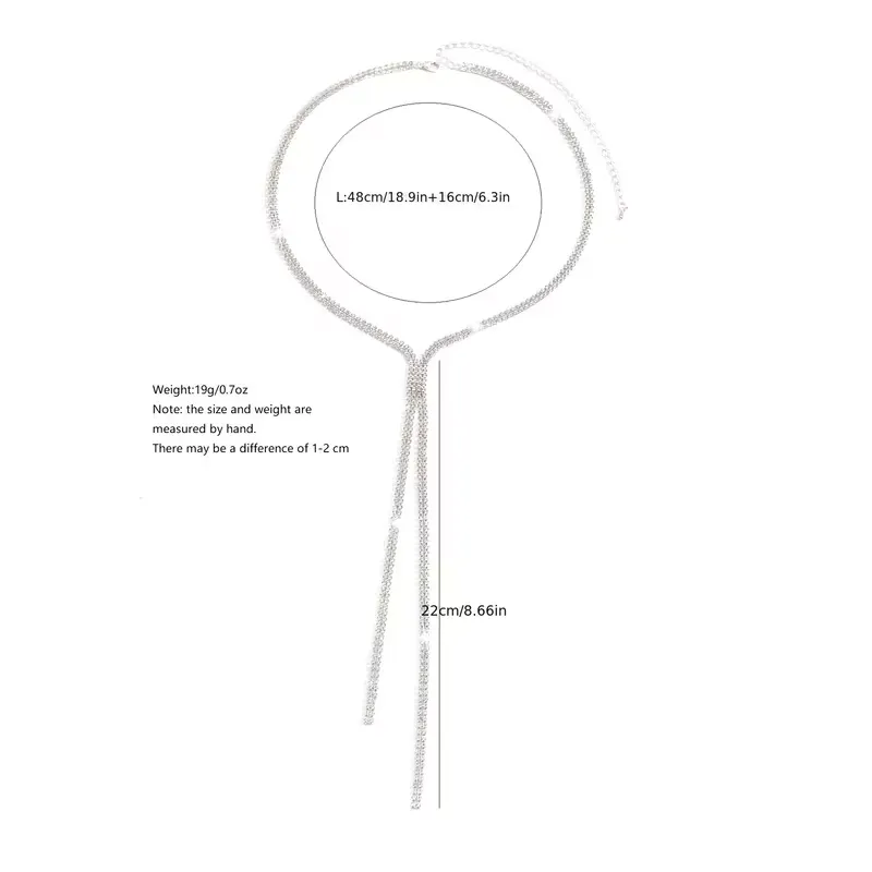 Λαμπερό Κολιέ Lariat με Στρας