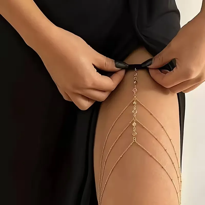 Χρυσή Αλυσίδα Μηρού με Κρύσταλλα | Sexy Leg Chain Body Jewelry