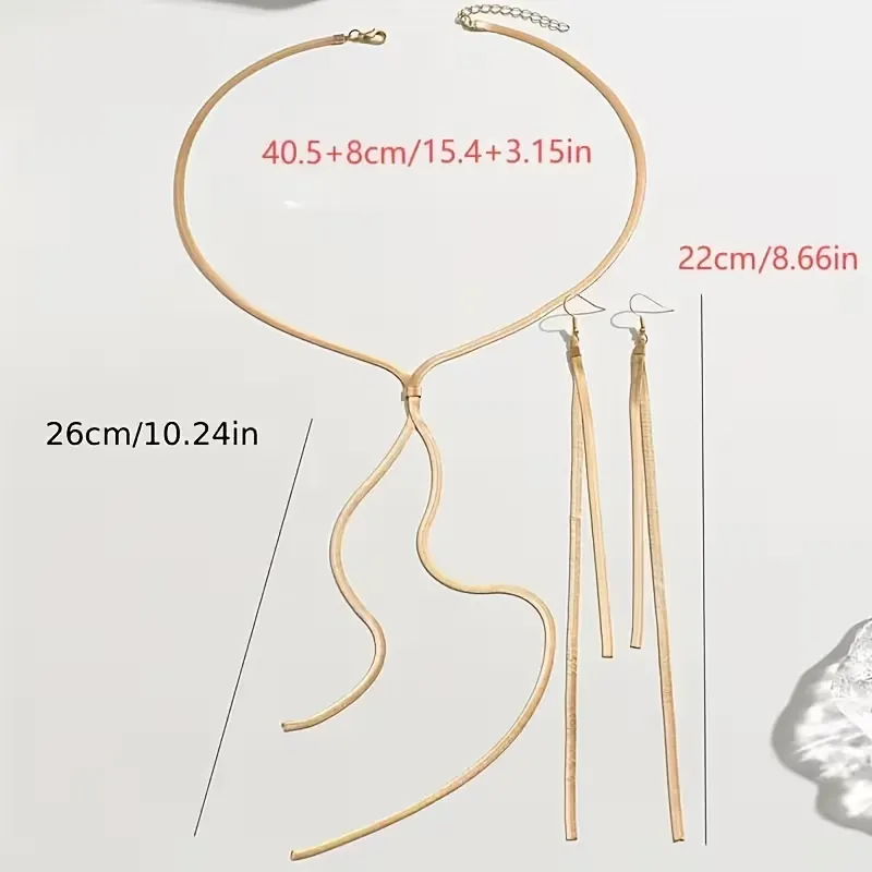 Σετ Κολιέ και Σκουλαρίκια Y-Necklace | Long Tassel Style σε Χρυσό