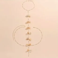 Χρυσή Αλυσίδα Πλάτης με Πεταλούδες - Κόσμημα Σώματος για Εξώπλατα Φορέματα