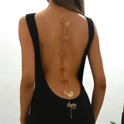 Χρυσή Αλυσίδα Πλάτης με Πεταλούδες - Κόσμημα Σώματος για Εξώπλατα Φορέματα