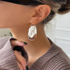 Chunky Φαρδιοί Κρίκοι | Hoop Σκουλαρίκια σε Χρυσό & Ασημί