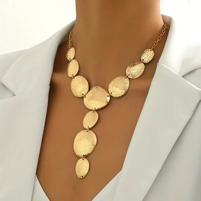 Χρυσό Κολιέ με Οβάλ Πλάκες