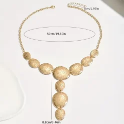 Χρυσό Κολιέ με Οβάλ Πλάκες