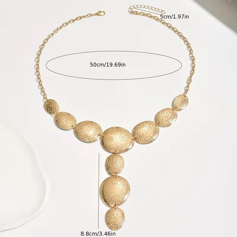 Χρυσό Κολιέ με Οβάλ Πλάκες