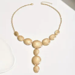 Χρυσό Κολιέ με Οβάλ Πλάκες