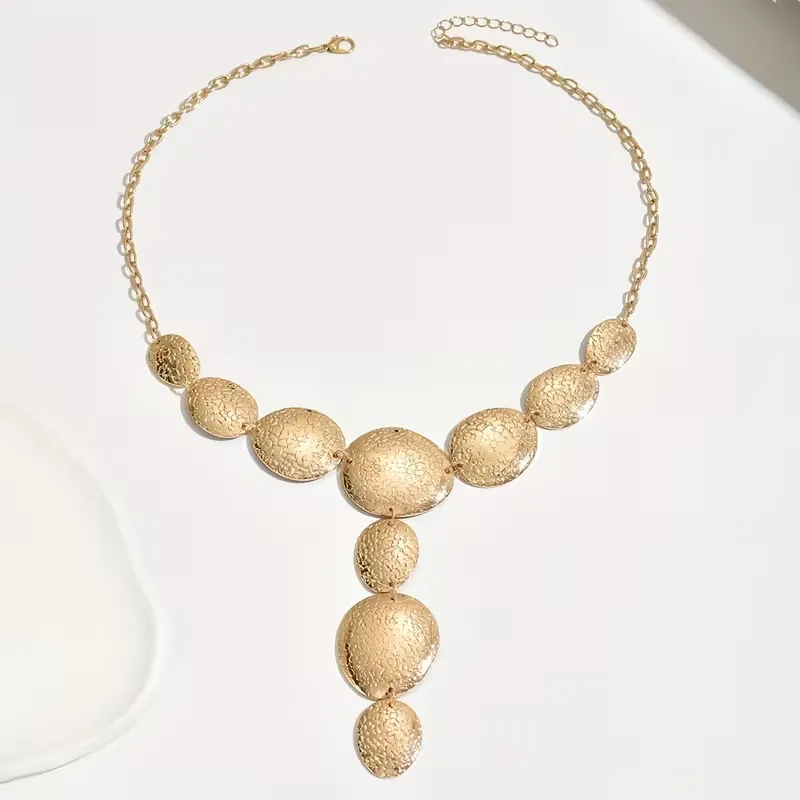 Χρυσό Κολιέ με Οβάλ Πλάκες