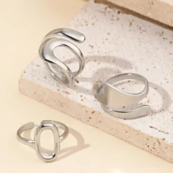 Σετ 3 Γεωμετρικά Δαχτυλίδια με Minimalist Σχεδιασμό