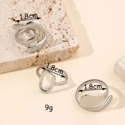 Σετ 3 Γεωμετρικά Δαχτυλίδια με Minimalist Σχεδιασμό