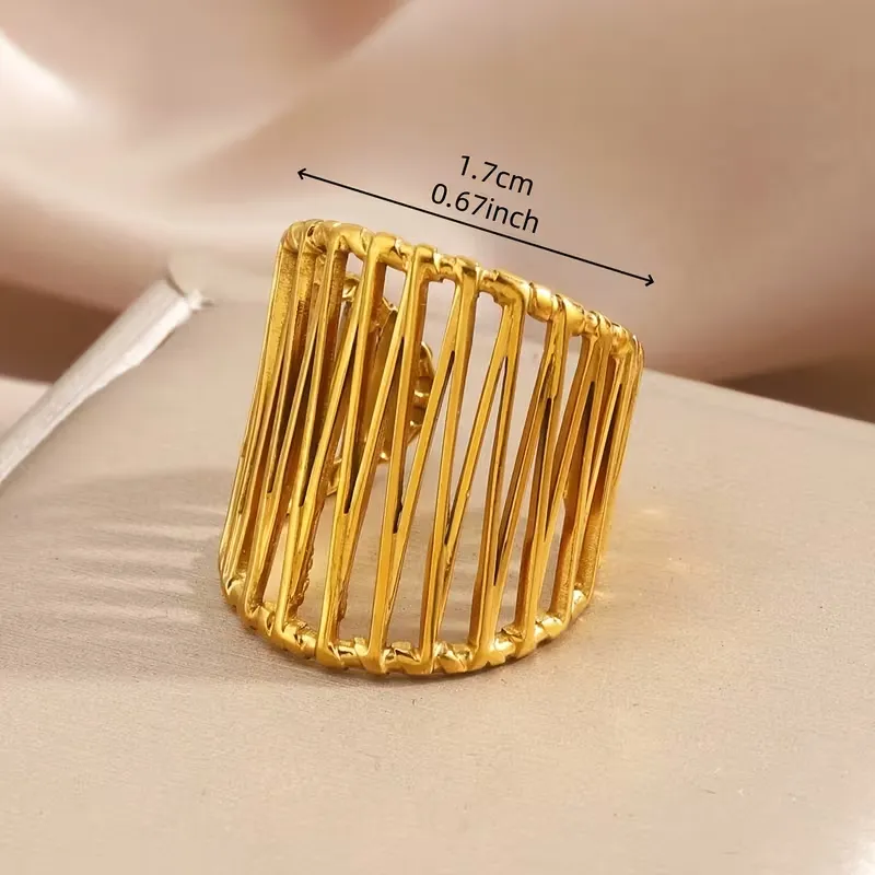 Εντυπωσιακά Ρυθμιζόμενα Δαχτυλίδια Cage σε Χρυσό και Ασημί (Σετ 2 Τεμαχίων)