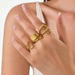 Σετ 3 Γεωμετρικά Δαχτυλίδια με Minimalist Σχεδιασμό