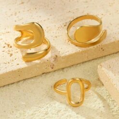 Σετ 3 Γεωμετρικά Δαχτυλίδια με Minimalist Σχεδιασμό