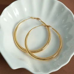 Χρυσοί Chunky Σκουλαρίκια Κρίκοι | | Minimal Statement