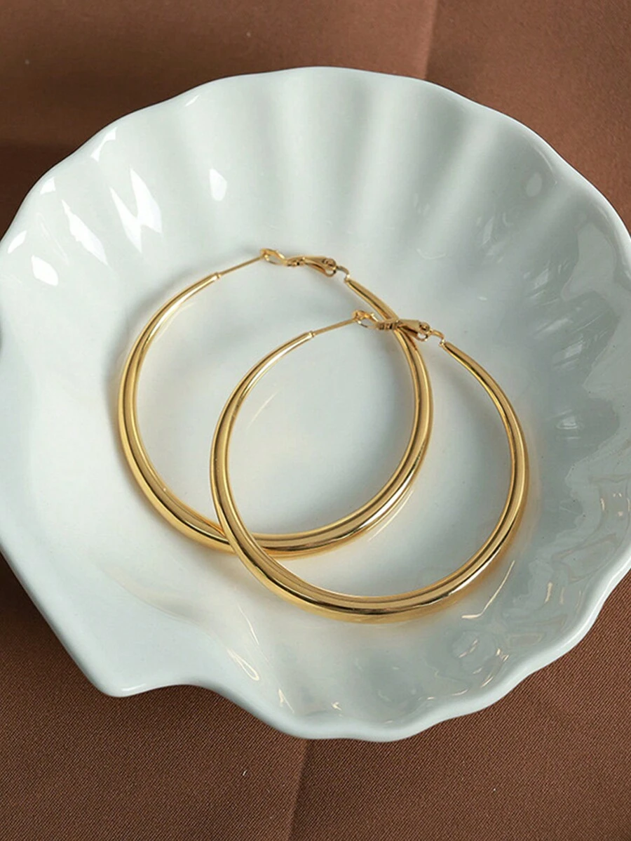 Χρυσοί Chunky Σκουλαρίκια Κρίκοι | | Minimal Statement